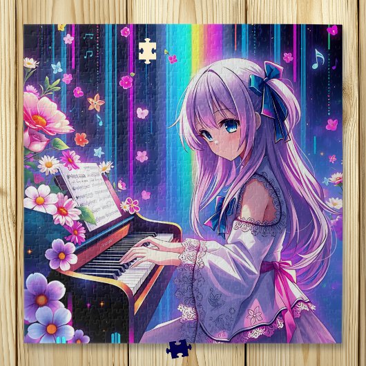 Anime Girl Playing Piano Puzzle