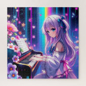 Anime Girl Playing Piano Puzzle (Vertikal)