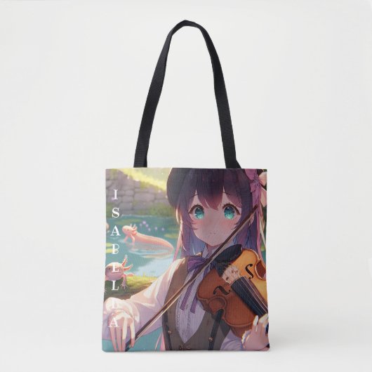 Anime Girl Playing Violine Personalisiert Tasche (Vorderseite)