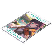 Anime Girl Playing Violine und Axolotl Notizblock (Linke Seite)
