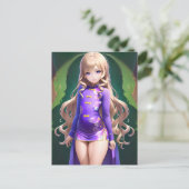 Anime Girl Postkarte (Stehend Vorderseite)