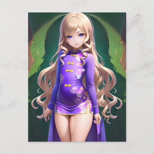 Anime Girl Postkarte (Vorderseite)