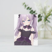 Anime Girl Postkarte (Stehend Vorderseite)