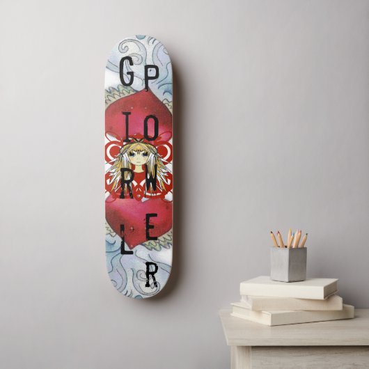Anime Girl Power Skateboard (Wandkunst)
