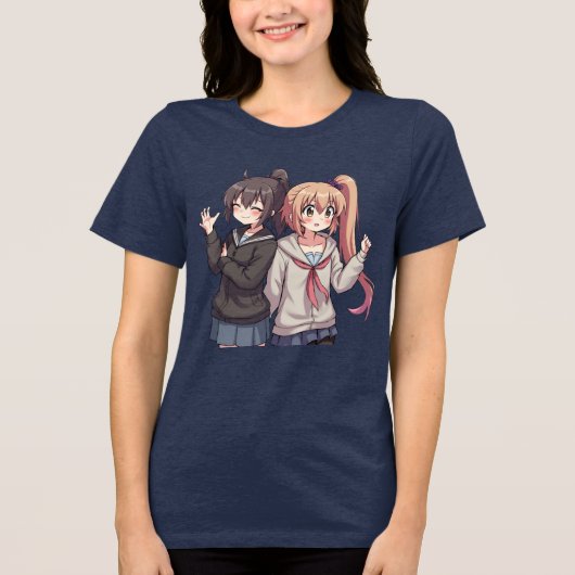 Anime Girl Power T - Shirt (Vorderseite)