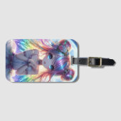 Anime Girl Rainbow Hair Singing Moon Fairy Gepäckanhänger (Vorderseite (Horizontal))