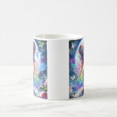 Anime Girl Rainbow Hair Singing Moon Fairy Kaffeetasse (Mittel)
