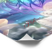 Anime Girl Rainbow Hair Singing Moon Fairy Poster (Ecke)