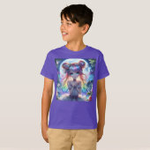 Anime Girl Rainbow Hair Singing Moon Fairy T-Shirt (Vorne ganz)
