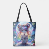 Anime Girl Rainbow Hair Singing Moon Fairy Tasche (Rückseite)