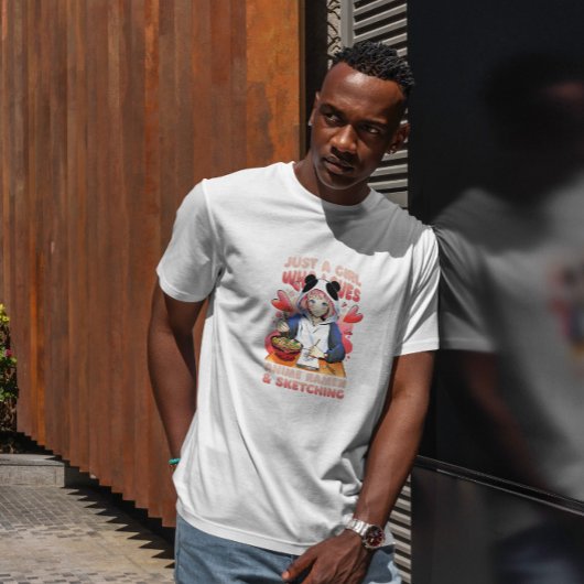 Anime Girl Ramen und Sketching T-Shirt