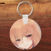 Anime Girl Rothead Ingwer wissend Lächeln amber Schlüsselanhänger (Vorderseite)