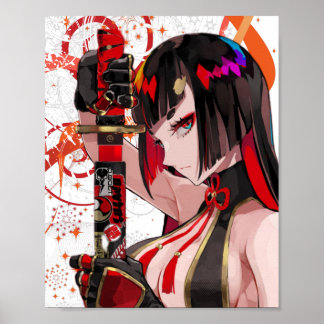 Anime girl Samurai Poster