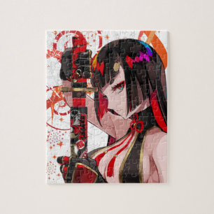 Anime girl Samurai Puzzle