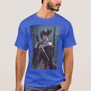 Anime Girl Samurai Waifu Ästhetisch Japanisch Otak T-Shirt