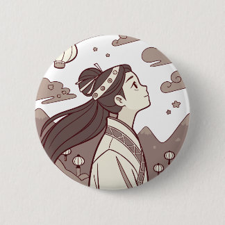 Anime Girl scheint Blossom Niedliches Geschenk ✨ ☁ Button