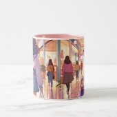 Anime Girl Shopping Zweifarbige Tasse (Mittel)