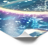 Anime Girl Singing Moonlight Pixie Rainbow Mermaid Fotodruck (Ecke)