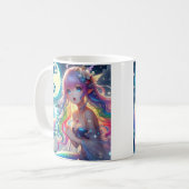 Anime Girl Singing Moonlight Pixie Rainbow Mermaid Kaffeetasse (Vorderseite Links)
