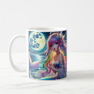 Anime Girl Singing Moonlight Pixie Rainbow Mermaid Kaffeetasse