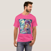 Anime Girl Singing Moonlight Pixie Rainbow Mermaid T-Shirt (Vorne ganz)