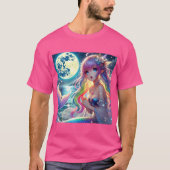 Anime Girl Singing Moonlight Pixie Rainbow Mermaid T-Shirt (Vorderseite)
