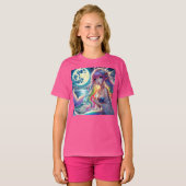 Anime Girl Singing Moonlight Pixie Rainbow Mermaid T-Shirt (Vorne ganz)