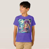 Anime Girl Singing Moonlight Pixie Rainbow Mermaid T-Shirt (Vorne ganz)