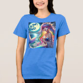 Anime Girl Singing Moonlight Pixie Rainbow Mermaid Tri-Blend Shirt (Vorderseite)