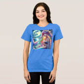 Anime Girl Singing Moonlight Pixie Rainbow Mermaid Tri-Blend Shirt (Vorderseite voll)