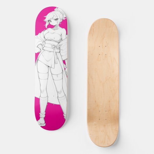 Anime Girl Skateboard Deck (Vorderseite)