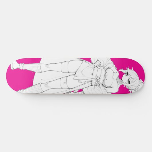 Anime Girl Skateboard Deck (Horizontal)
