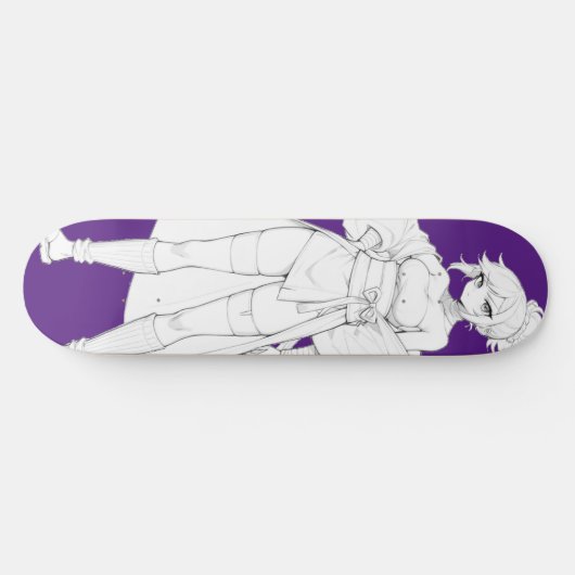 Anime Girl Skateboard Deck (Horizontal)