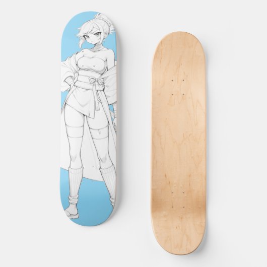 Anime Girl Skateboard Deck (Vorderseite)