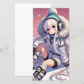 Anime girl Ski Card (Vorne/Hinten)