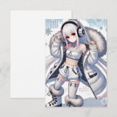 Anime Girl Ski Flat Card (Vorne/Hinten)