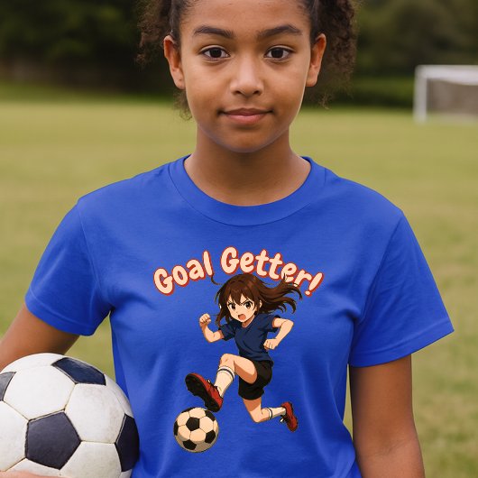 Anime Girl Soccer Player Goal Getter T-Shirt