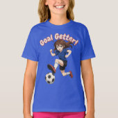 Anime Girl Soccer Player Goal Getter T-Shirt (Vorderseite)