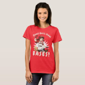 Anime Girl Softball Player Stealing Base T-Shirt (Vorne ganz)