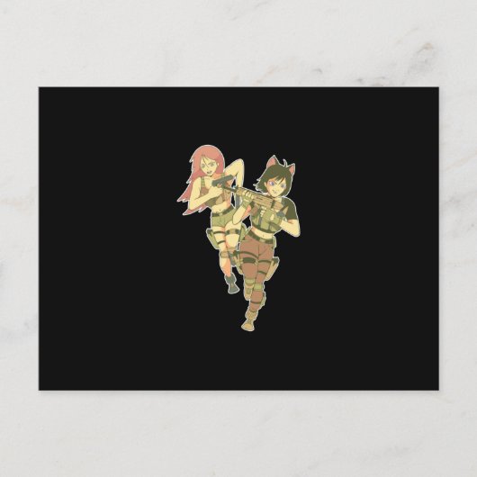 Anime Girl Soldiers Postkarte (Vorderseite)