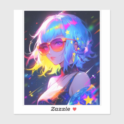 Anime Girl Stars Aufkleber (Blatt)