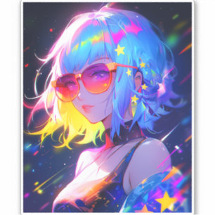 Anime Girl Stars Aufkleber