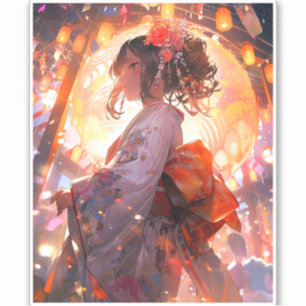 Anime Girl Stars Aufkleber