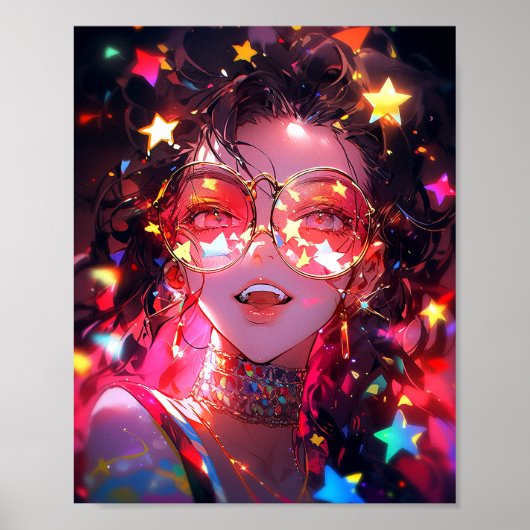 Anime Girl Stars Poster (Vorne)