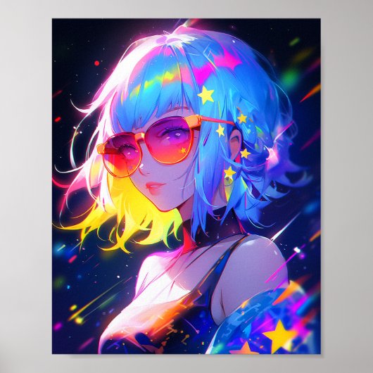 Anime Girl Stars Poster (Vorne)
