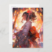 Anime Girl Stars Postkarte (Vorne/Hinten)