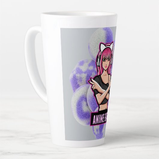Anime Girl – Stylish Modern Character Design Milchtasse (Linke Ecke)