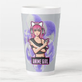 Anime Girl – Stylish Modern Character Design Milchtasse (Vorderseite)