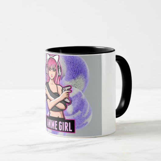 Anime Girl – Stylish Modern Character Design Tasse (VorderseiteRechts)