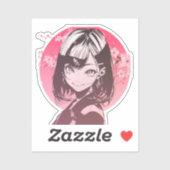 Anime Girl stylish sticker (Blatt)